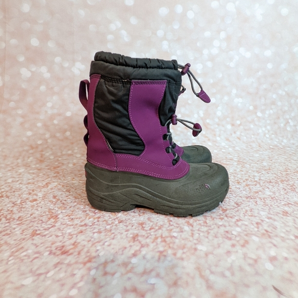 North Face Girls Alpenglow Purple Waterproof Snow Boots - Picture 6 of 12